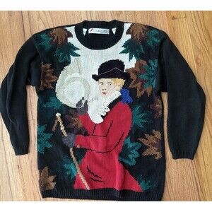 Vtg Chaus Equestrian Sweater Small Oversized Horse Champ Best Show Knit